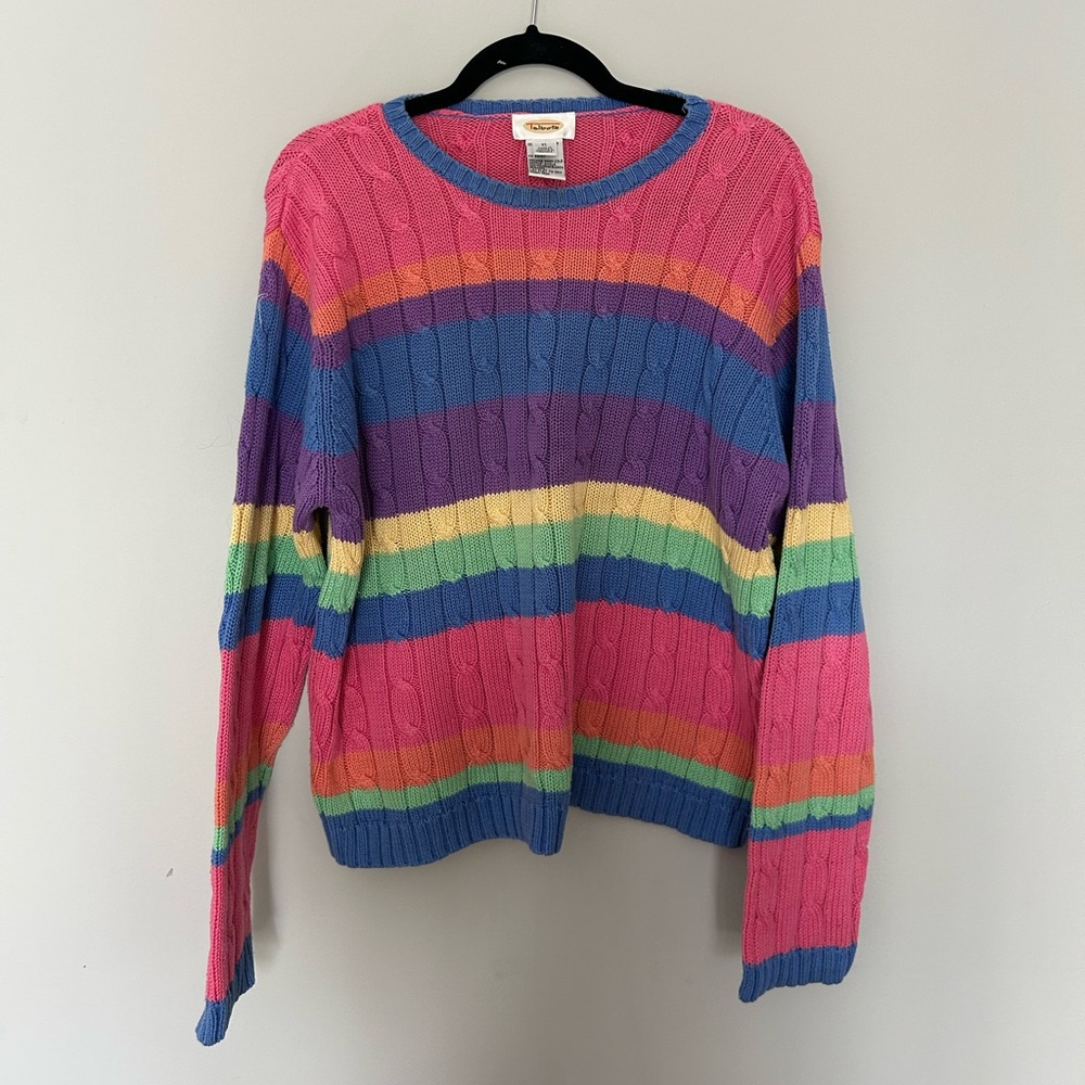 100% Cotton Multicolor Striped Sweater